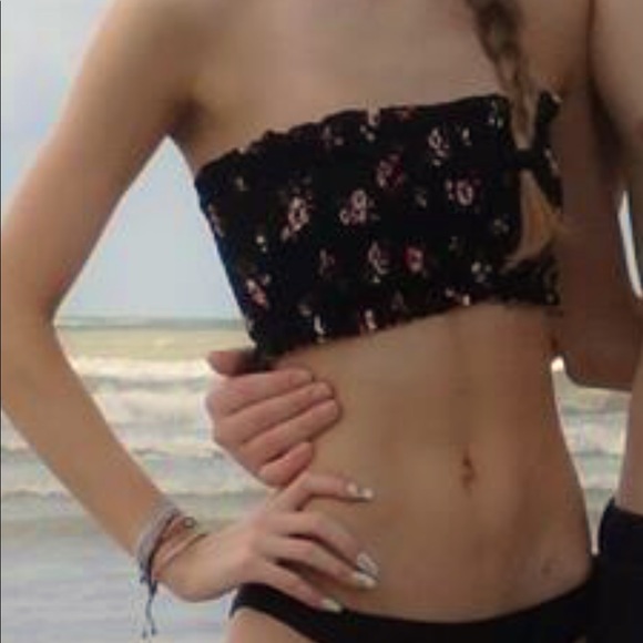 3/$20 SMALL FLORAL STRAPLESS SWIMSUIT - Picture 2 of 7